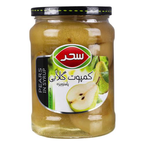 کمپوت گلابی شیشه ای 660 گرم سحر